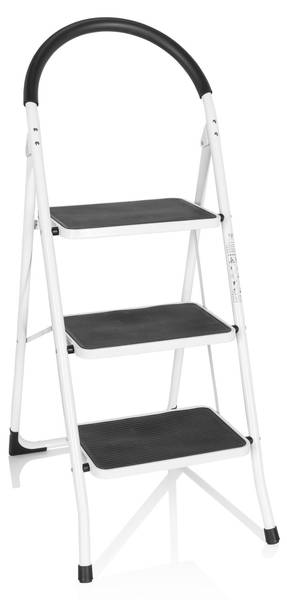 Klappleiter SOLID W2 Weiß - Stahl - 7 x 127 x 46 cm