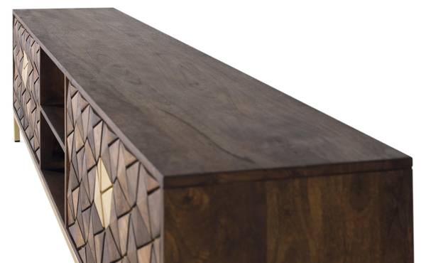Meuble TV 1696 Marron - Bois massif - 40 x 50 x 190 cm