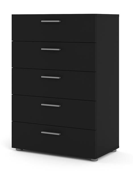 Kommode Petra Schwarz - Holz teilmassiv - 70 x 102 x 40 cm