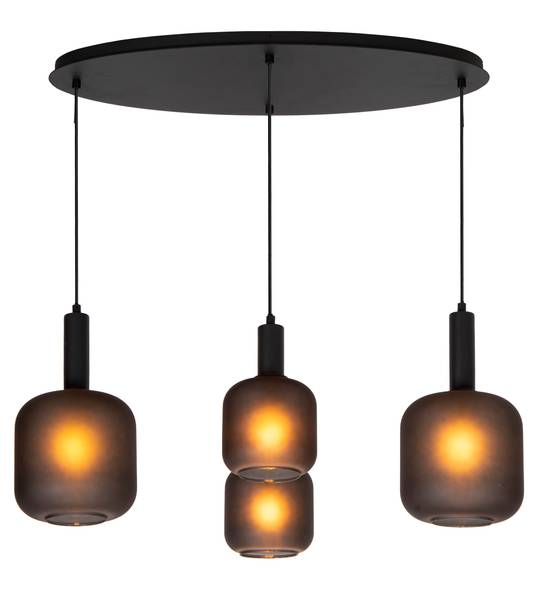 Suspension ELOISE Noir - Acier - Verre clair - 41 x 150 x 93 cm