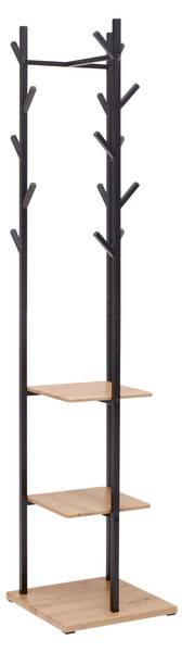 Garderobenständer LUGO Schwarz - Holzwerkstoff - Metall - 40 x 182 x 40 cm