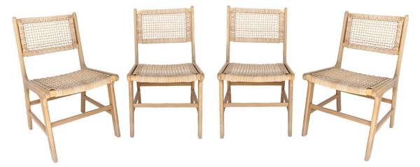 Stuhl Ocara 4er Set Beige - Holz teilmassiv - 59 x 85 x 48 cm