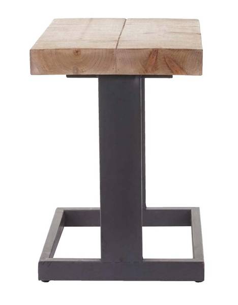 Sitzhocker A15 Tanne Massiv Schwarz - Braun - Tanne - Stahl - 36 x 48 x 32 cm