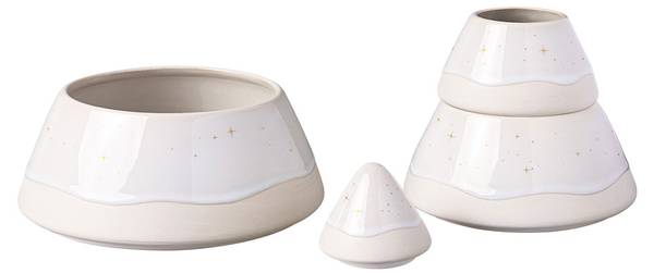 Dose Baum Winter Glow Beige - Porzellan - 19 x 16 x 19 cm