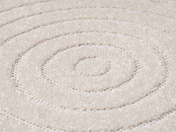 Flachgewebe Outdoor Teppich Santo Plus C Weiß - Polypropylen - 160 x 1 x 160 cm