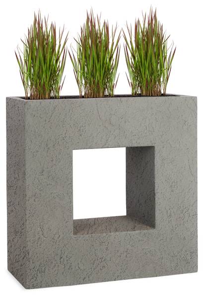 Pflanzkübel VISTA Hochbeet Grau - Fiberglas - 66 x 66 x 28 cm