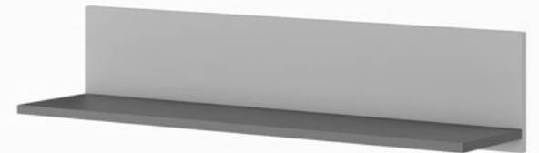 Wandregal POK Grau - Holzwerkstoff - 90 x 20 x 22 cm