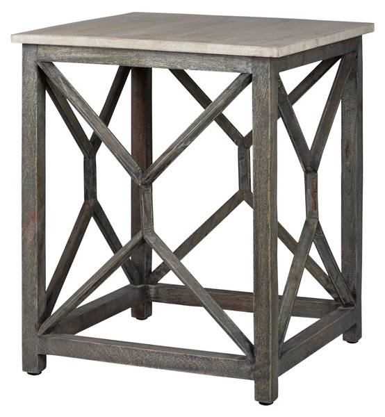 Beistelltisch FLORE-B Grau - Mango - Polycarbonat - 45 x 55 x 45 cm