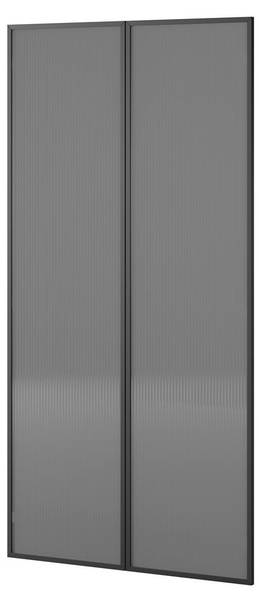 Kleiderschrank SANDBOX FLUTES ohne LED Schwarz - Holzwerkstoff - Glas - 101 x 200 x 51 cm