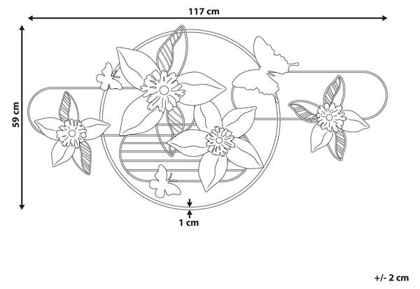 Wandobjekt TANTALUM Gold - Bambus - 117 x 59 x 1 cm