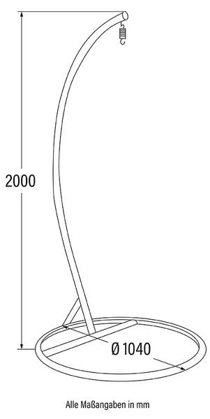 Hängesessel ONE Schwarz - Metall - 104 x 200 x 104 cm