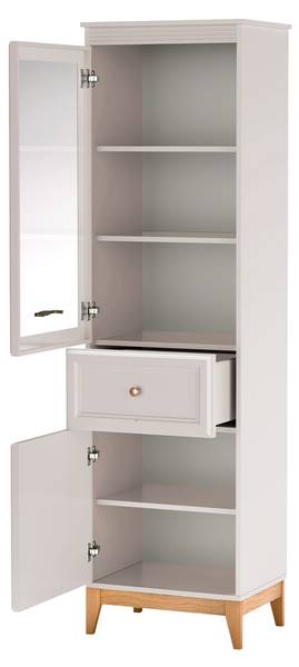 Hochvitrine mit LED Windsor Beige - Holzwerkstoff - 55 x 193 x 41 cm