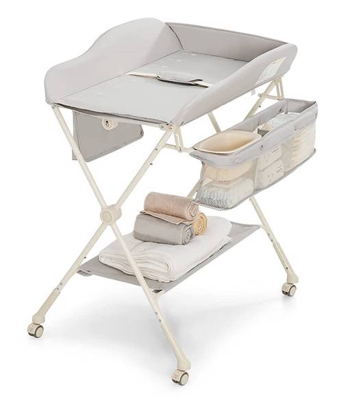 Klappbare Wickelstation Grau - Metall - 70 x 104 x 80 cm
