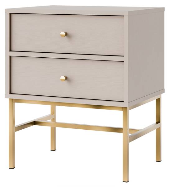 Nachtkastje FLOREN III grijs - plaatmateriaal op houtbasis - 52 x 63 x 41 cm