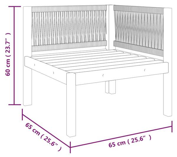 Gartenmöbel-Set 3057901 6-teilig Weiß - Polyester - Akazie - 65 x 100 x 65 cm