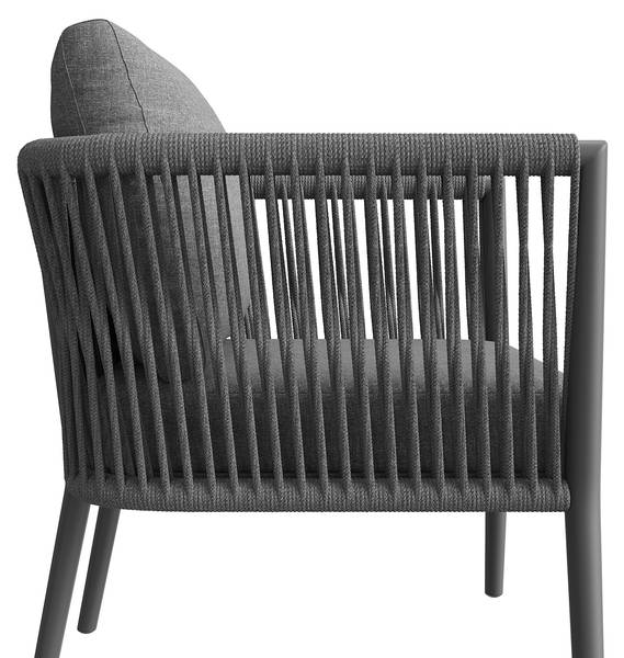 Set lounge jardin Gaia II (6-él.) Gris - Verre - Métal - Matière plastique - Textile - 176 x 75 x 176 cm