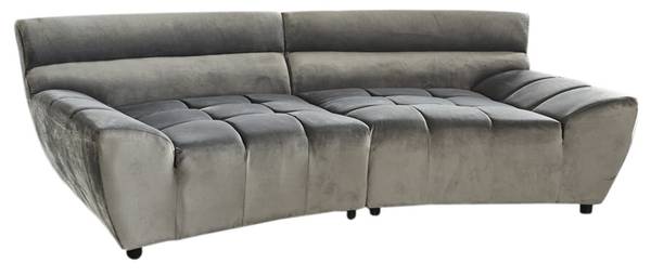 Big Sofa NERLA Grau - Webstoff - Samt - 260 x 78 x 165 cm