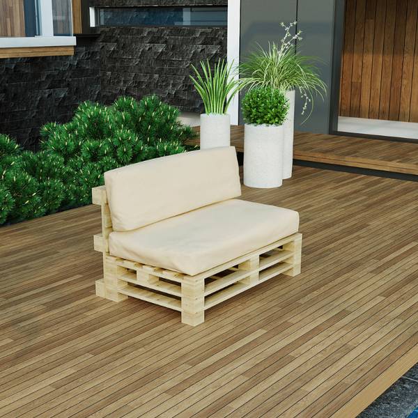 Abziehbares Palettenkissen 2er Set Beige