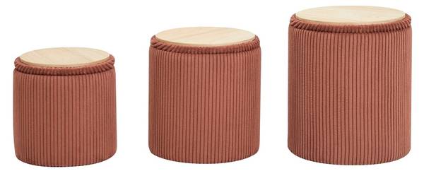 Pouf NARVIK 3er Set Rot
