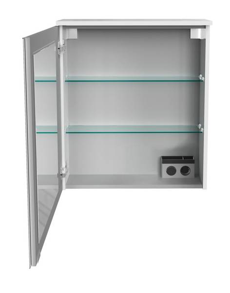 LED Spiegelschrank Oxford Badschrank Grau - Holzwerkstoff - 63 x 8 x 85 cm