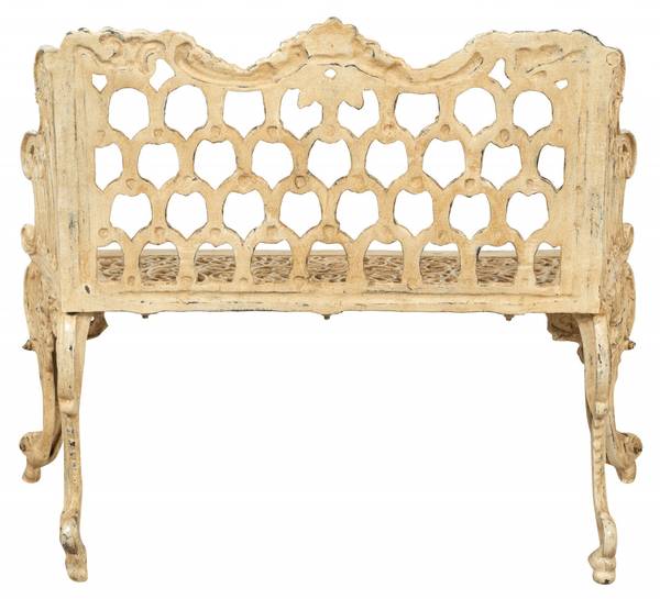 Banc de jardin OPERA Blanc - Fonte - 48 x 89 x 112 cm