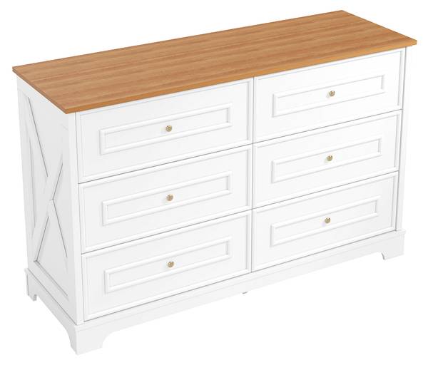 Sideboard Malia Braun - Weiß - Stahl - 120 x 76 x 40 cm