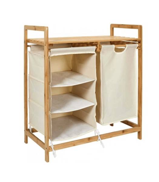 Badezimmer-Organizer ELYO Braun - Massivholz - 38 x 70 x 77 cm