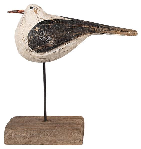 Decoratie Beeld Vogel Deco&Westley wit - plaatmateriaal op houtbasis - 5 x 13 x 12 cm