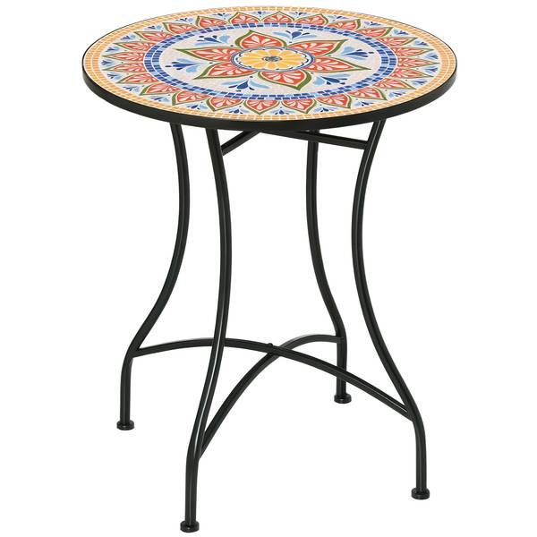 Gartentisch 649RD Blau - Metall - 60 x 71 x 60 cm