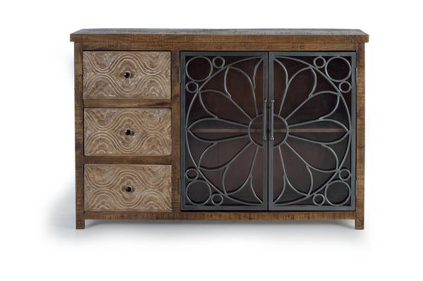 Anrichte 1283 Braun - Massivholz - 40 x 96 x 140 cm