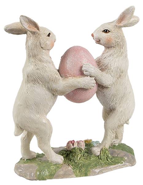 Dekorationsfigur Kaninchen Easter&Omari Beige - Kunststoff - 5 x 13 x 11 cm