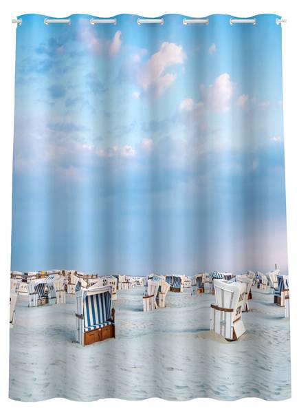 Duschvorhang Strandkörbe an der Nordsee 200 x 180 cm