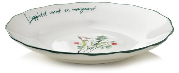 Suppenteller MOLLIE Grün - Fine Bone China - Porzellan - 23 x 5 x 5 cm