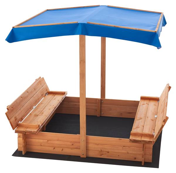 Sandkasten Kellenhusen Braun - Holz teilmassiv - 120 x 120 x 120 cm