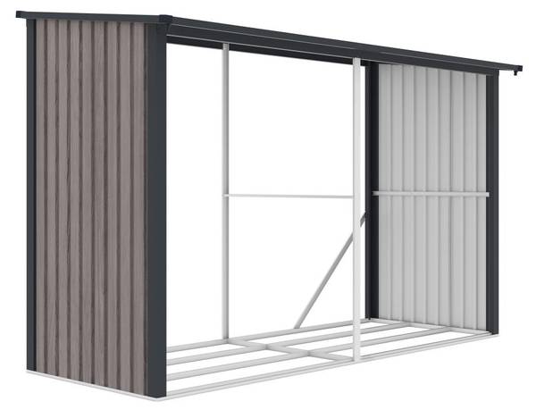 Kaminholzregal VARWOOD Grau - Metall - 105 x 190 x 290 cm