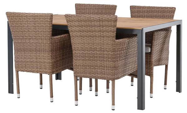 Gartenset Break 5-teilig Braun - Metall - 90 x 74 x 150 cm