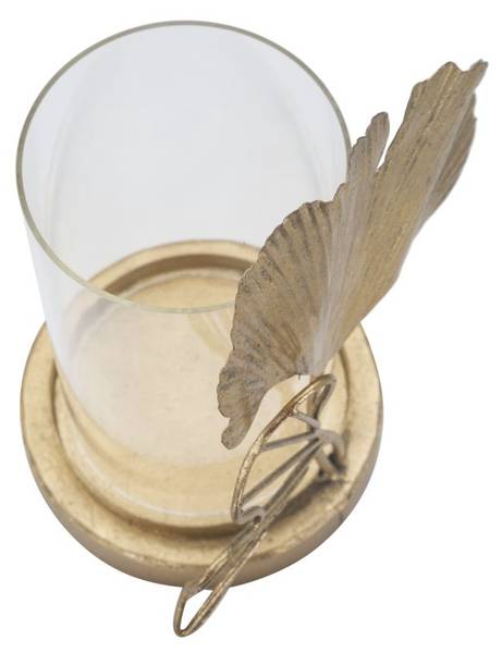 Kerzenständer Blatt 61 Gold - Eisen - 17 x 21 x 12 cm