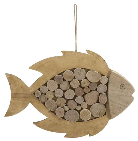 Wanddekoration Nature Braun - Massivholz - 2 x 29 x 43 cm