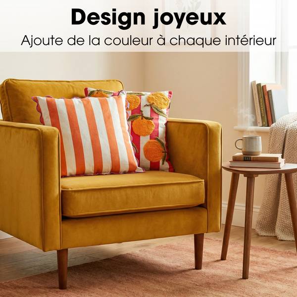 Sierkussen MEMIHO111400036 oranje - textiel - 45 x 10 x 45 cm
