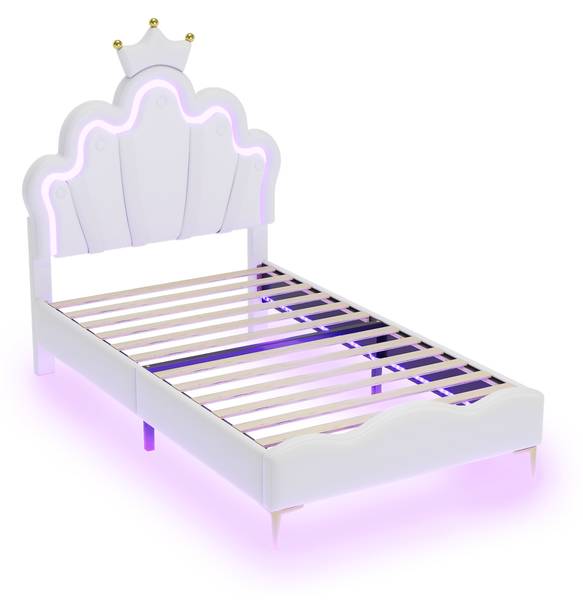 Kinderbett SPJP-NB01 Weiß - Metall - Massivholz - 92 x 130 x 208 cm