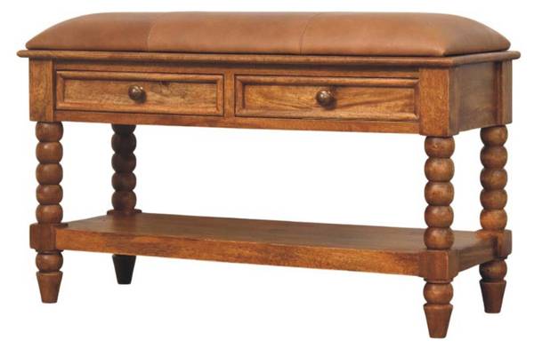 Bank Spindle bruin - mango - 90 x 55 x 35 cm