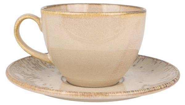Cup & Saucer Sand Snell 2 él. Porcelaine - 7 x 2 x 7 cm