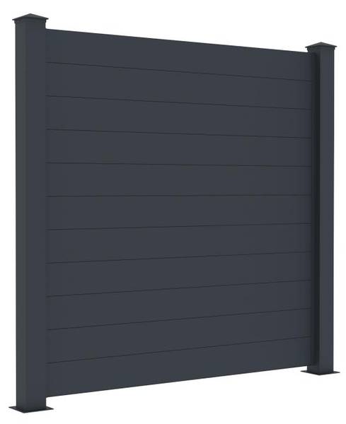 Zaun NAZARIO Grau - Metall - 15 x 171 x 168 cm
