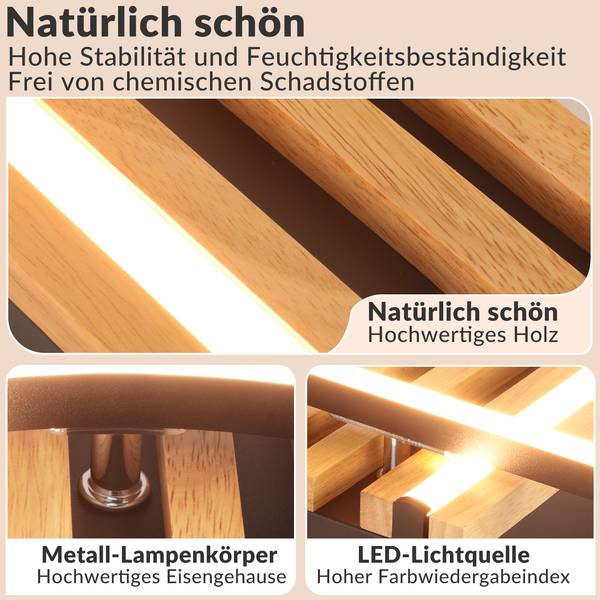 LED Plafondlamp kBO bruin - ijzer - 32 x 7 x 38 cm