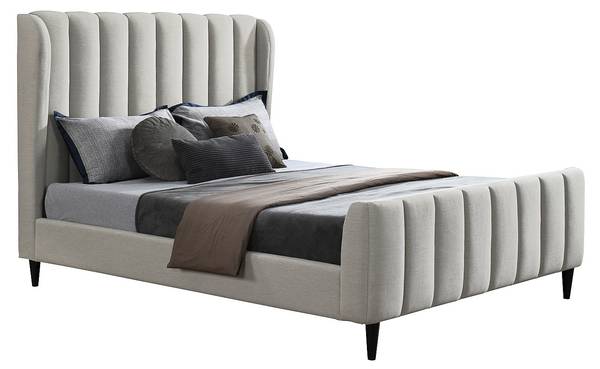 Bettrahmen CASAGOTI Grau - Textil - 222 x 139 x 174 cm