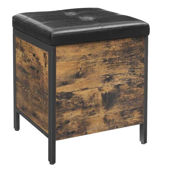 Sitzhockerbelastbar New Haven Braun - Holzwerkstoff - 40 x 50 x 40 cm