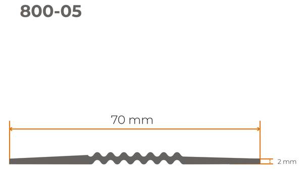 Dehnungsleiste Übergangsprofil 800-05 Dunkelgrau - Tiefe: 2500 cm