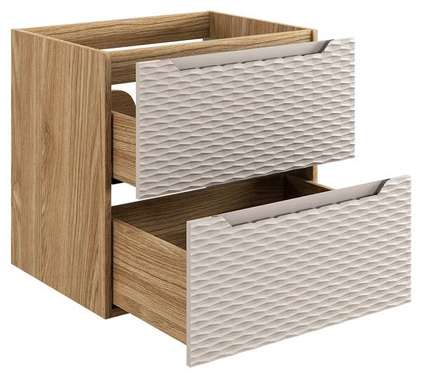Doppelwaschtisch OLUO-56-6 Beige - Holzwerkstoff - 120 x 78 x 46 cm