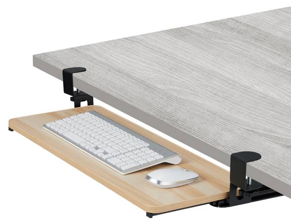 Ausziehbare Tastaturablage zum Klemmen Schwarz - Hellbraun