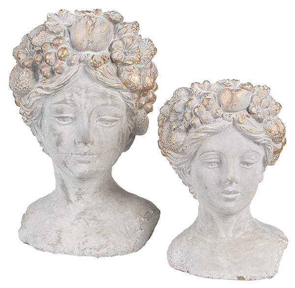 Innenblumentopf Frau Annatasi Grau - Stein - 14 x 22 x 14 cm